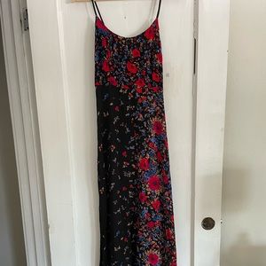 Urban Outfitters Kimchi Blue Floral Black Mexi Dress Strap Sz 2